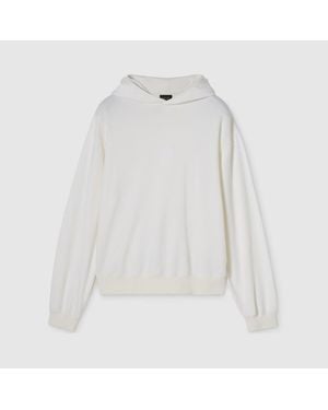 Gucci Sudadera De Mezcla De Cashmere Con Bordado, Talla - Blanco