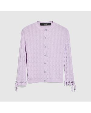 Gucci Braided Cotton Blend Cardigan - Purple
