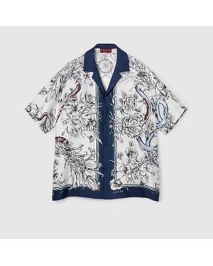 Gucci Printed Silk Shirt - Blue