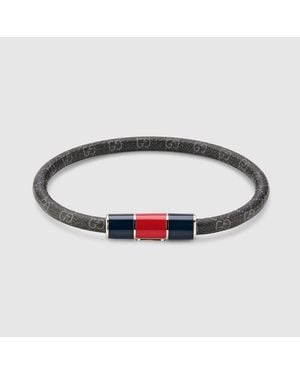 Gucci Bracelet With Enamel Web Tag - Metallic