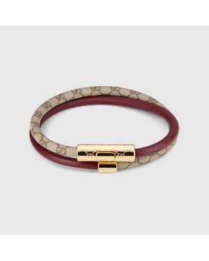 Gucci Bracciale A Doppio Giro Con Dettaglio Gg, Taglia - Marrone