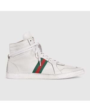 Gucci Stretch High-Top Sneaker - White