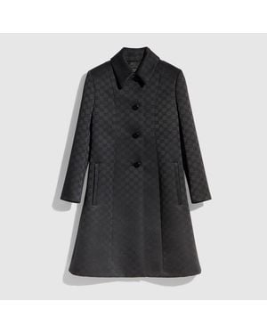 Gucci Gg Viscose Jacquard Coat - Black