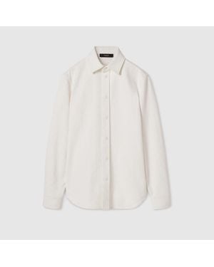 Gucci Gg Cotton Denim Jacquard Shirt - White