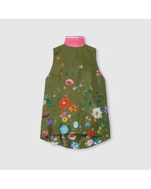 Gucci Printed Sleeveless Silk Top - Green