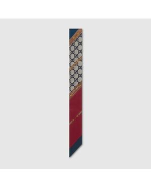 Gucci Band Aus Seide Mit Heritage-Print - Rot