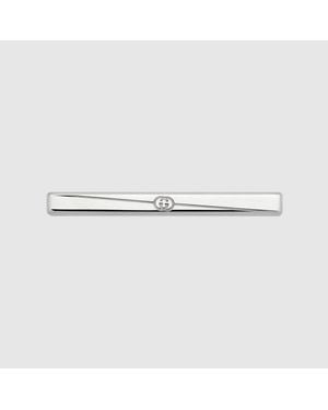 Gucci Fermacravatta Con Incrocio GG Diagonale - Metallizzato