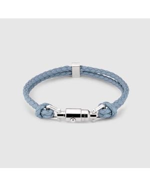 Gucci Bracciale Intrecciato Con Dettaglio Pistone, Taglia - Blu