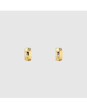 Gucci Orecchini A Cerchio Gg Icon Oro 18K - Metallizzato