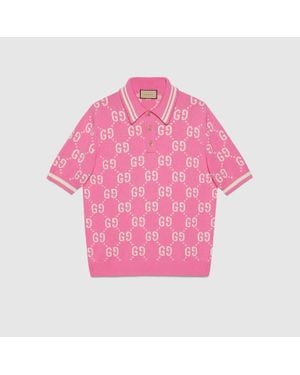 Gucci Polo Con Intarsio - Rosa