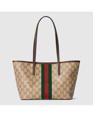 Gucci Small Tote Bag With Web - White