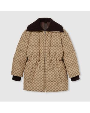 Gucci Gg Canvas Puffer Jacket - Brown