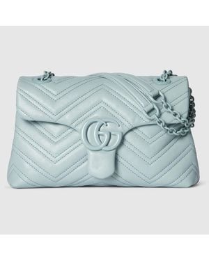 Gucci Kleine Gg Marmont Schultertasche - Blau