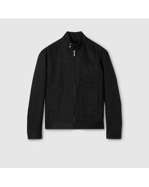 Gucci Cotton Denim Jacket With Horsebit - Black