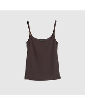 Gucci Viscose Crêpe Jersey Top With Horsebit, Size L, Ready-To-Wear - Brown
