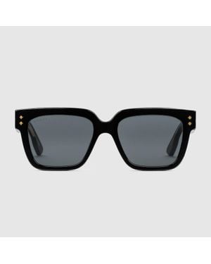 Gucci Occhiali Da Sole Rettangolari - Nero