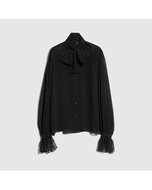 Gucci Light Silk Georgette Shirt - Black