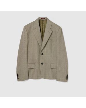 Gucci Prince Of Wales Wool Jacket - Green