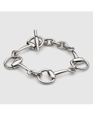 Gucci Horsebit Chain Bracelet, Size S, Palladium-Toned Metal - Metallic