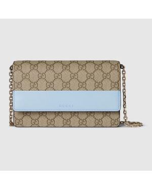 Gucci Gg Emblem Wallet On Chain - Blue