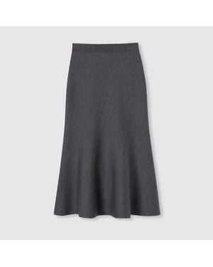 Gucci Falda De Lana Fina, Talla - Gris