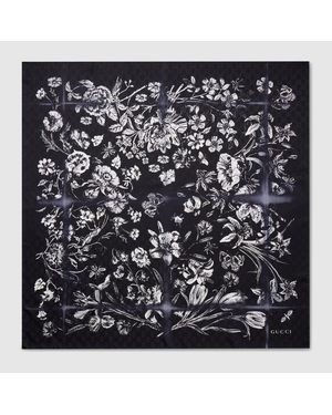 Gucci Printed Silk Jacquard Carré - Black