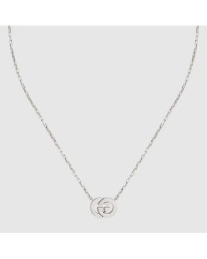 Gucci Collana Interlocking Con Pendente - Metallizzato