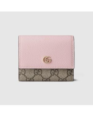 Gucci Minicartera Gg Marmont Bicolor - Rosa
