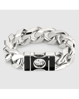 Gucci Interlocking Chain Bracelet With Buckle - Metallic