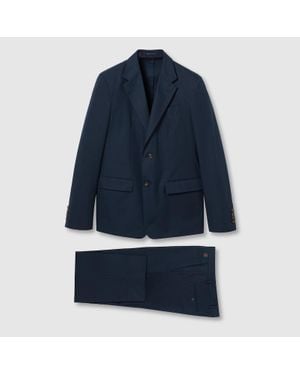Gucci Anzug Aus Baumwollpopeline Mit Web, Größe - Blau