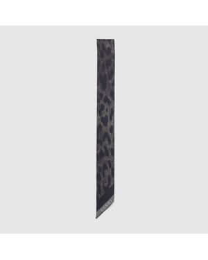 Gucci Band Aus Seidentwill Mit Print - Blau