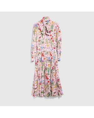 Gucci Printed Silk Chemisier Dress, Size 50 It, Ready-To-Wear - Pink