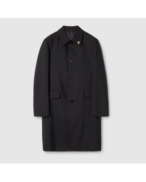 Gucci Abrigo De Lana Con Gg, Talla - Negro