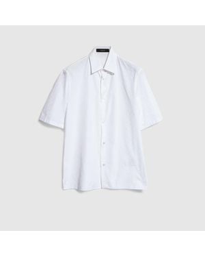 Gucci Gg Cotton Poplin Shirt, Size 56, Ready-To-Wear - White