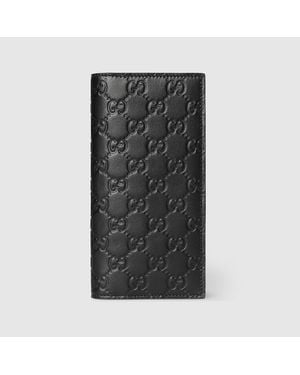 Gucci Gg Emblem Long Wallet - Black