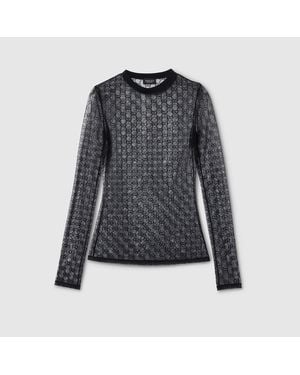Gucci Gg Stretch Lace T-Shirt, Ready-To-Wear - Black