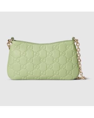 Gucci Gg Emblem Super Mini Bag, , Original Gg Fabric - Green