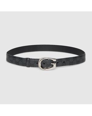Gucci Belt With Rounded G Buckle, Size 100 - Black