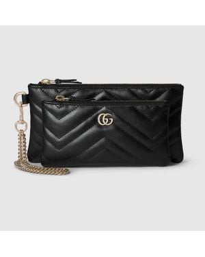 Gucci Kleine Gg Marmont Pouch Mit Kettenriemen - Schwarz