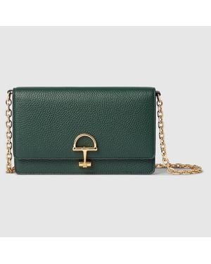 Gucci Cartera Con Cadena Y Medio Horsebit - Verde