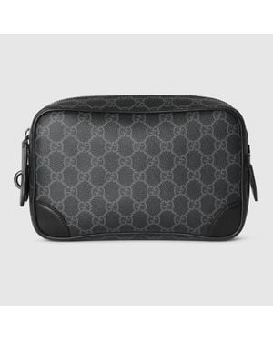 Gucci Porta Necessaire Gg Emblem Misura Piccola - Nero