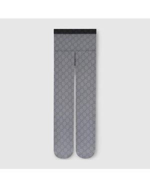 Gucci Strumpfhose Aus Stretch-Nylon Mit Print, Größe - Grau