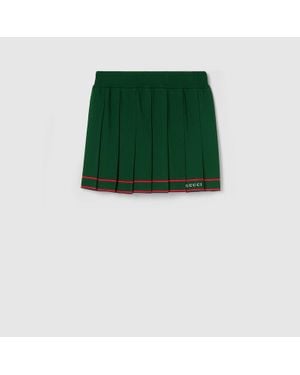 Gucci Faltenrock Mit Gestreiftem Besatz, Grösse - Grün