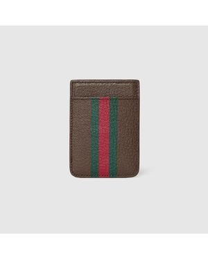 Gucci Ophidia Magnetic Card Case - Brown