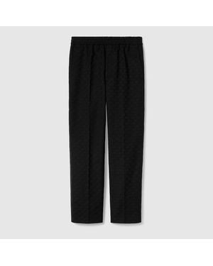 Gucci Gg Cotton Blend Canvas Pant - Black
