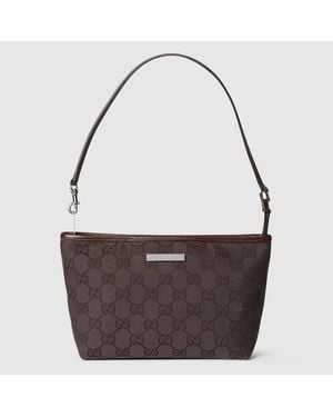 Gucci Pequeña Cartera Con Correa Y Placa - Marrón