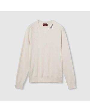 Gucci Pullover Aus Seide Und Baumwolle Mit Intarsie, Größe - Weiß