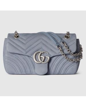 Gucci Bolso De Hombro Gg Marmont Tamaño Mediano - Azul