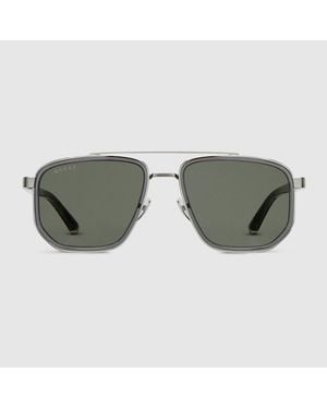 Gucci Navigator Frame Sunglasses - Brown