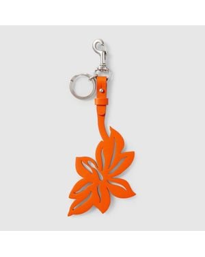 Gucci Schlüsselanhänger Mit Blumen-Anhänger - Orange